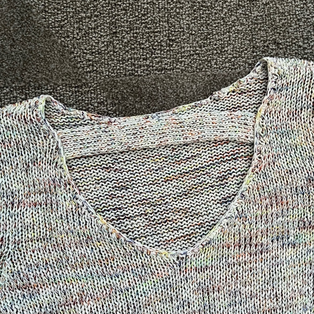 Loft Rainbow & White Variegated Sweater - Picture 7 of 9